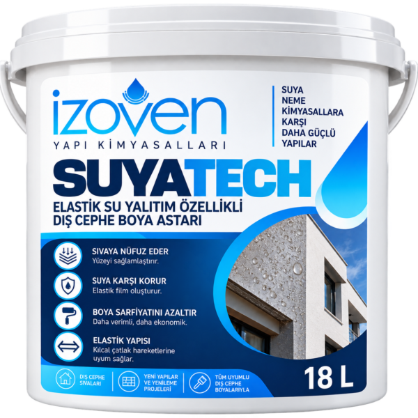 İZOVEN SUYATECH elastik dış cephe su yalıtım astarı 15 kg kova ambalajı